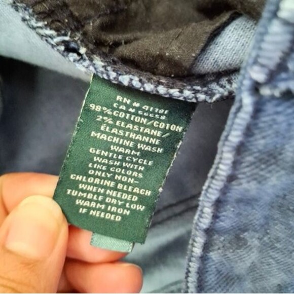 LAUREN Ralph Lauren Premiere Skinny Cropped Jeans, Tie-dye Indigo, Size 2 - Picture 6 of 10